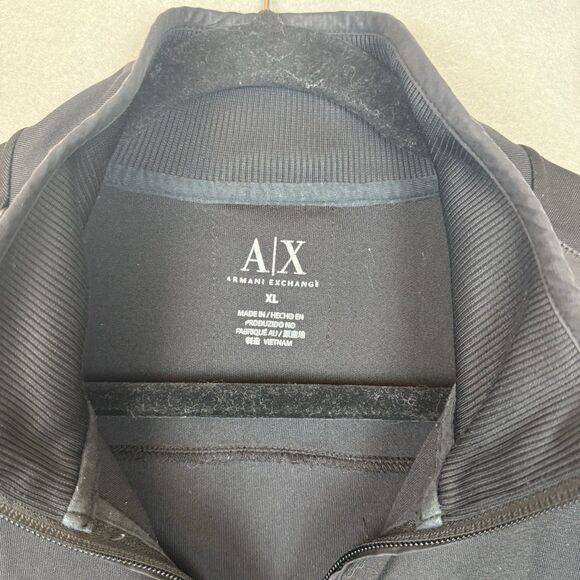 Men's XL Black Armani Exchange Full Zip Stretch Knit Jacket Streetwear Trendy - Picture 3 of 8